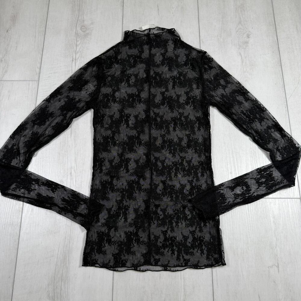 Free People Intimately Women's Small Black Lady Lux Floral Lace Layering Top